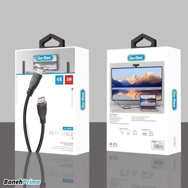کابل HDMI با کیفیت 4K و طول 3 متری Go Des مدل GD-HM803